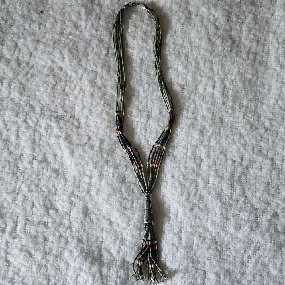 Vintage handcrafted native aztec design Beaded necklace